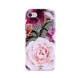 Telefono dėklas PURO Glam Geo Flowers iPhone SE/8/7/6s rožinis