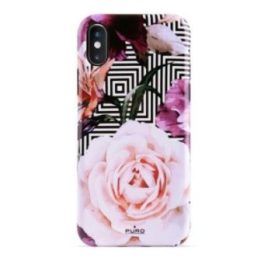 Dėklas iPhone Xs Max PURO Glam Geo Flowers, rožinis