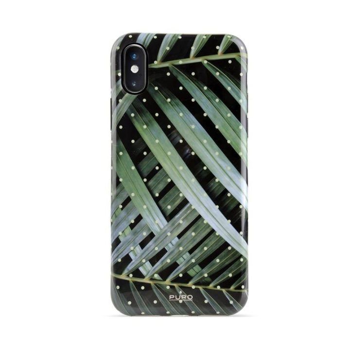 PURO Glam Tropical Leaves dėklas iPhone Xs / X