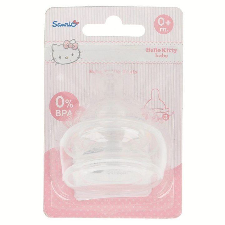 Silikoninis žindukas Hello Kitty buteliukui nuo 0 m., 2 vnt