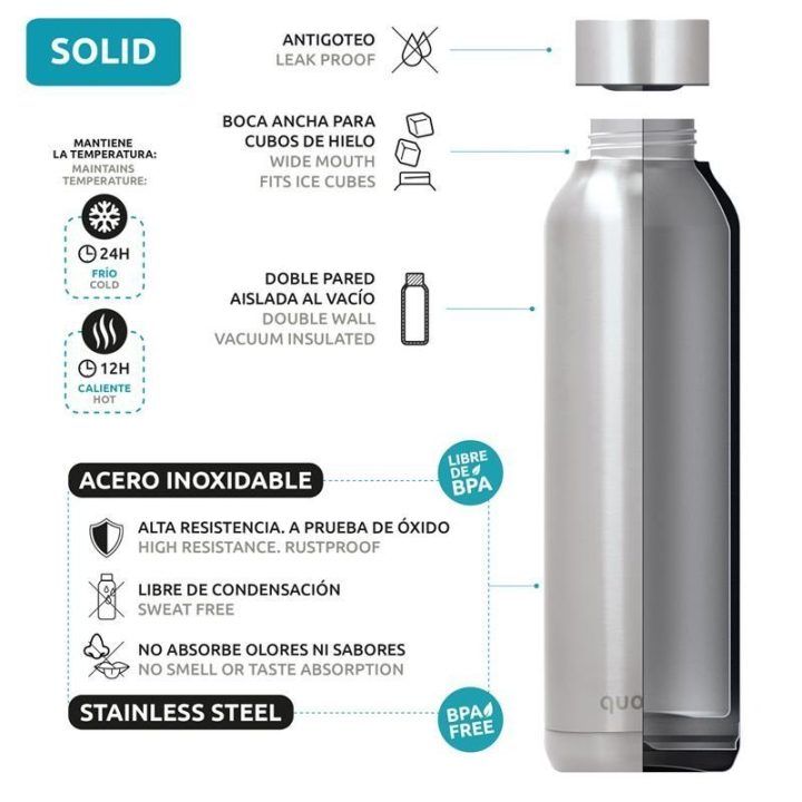 Nerūdijančio plieno gertuvė 510 ml, juoda Quokka Solid