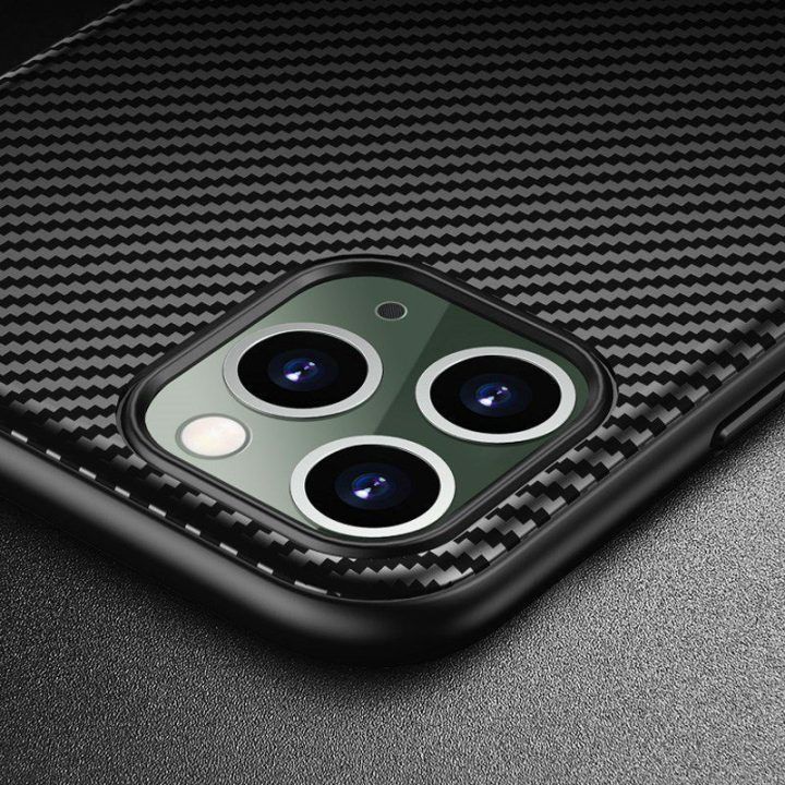 Dėklas iPhone 11 Pro Crong Prestige Carbon, juodas