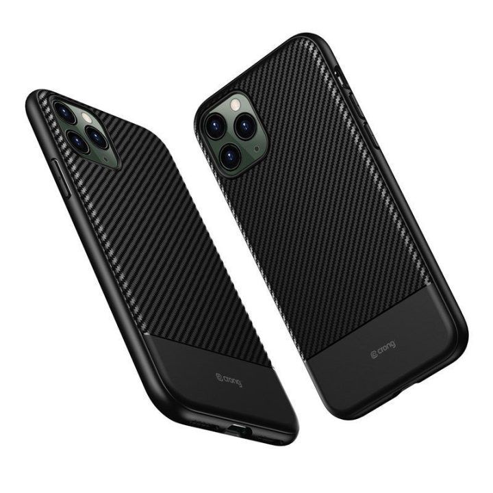 Dėklas Crong Prestige Carbon iPhone 11 Pro Max, juodas