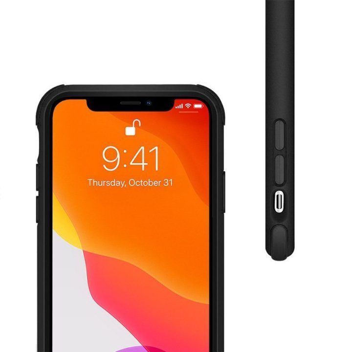 Dėklas iPhone 11 Pro Crong Trace Clear Cover, juodas