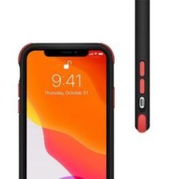 Dėklas iPhone 11 Pro Crong Trace Clear, juoda/raudona