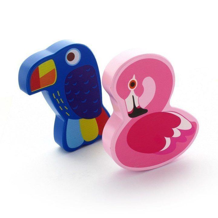 Medinė barškutė Flamingo arba Tukanas