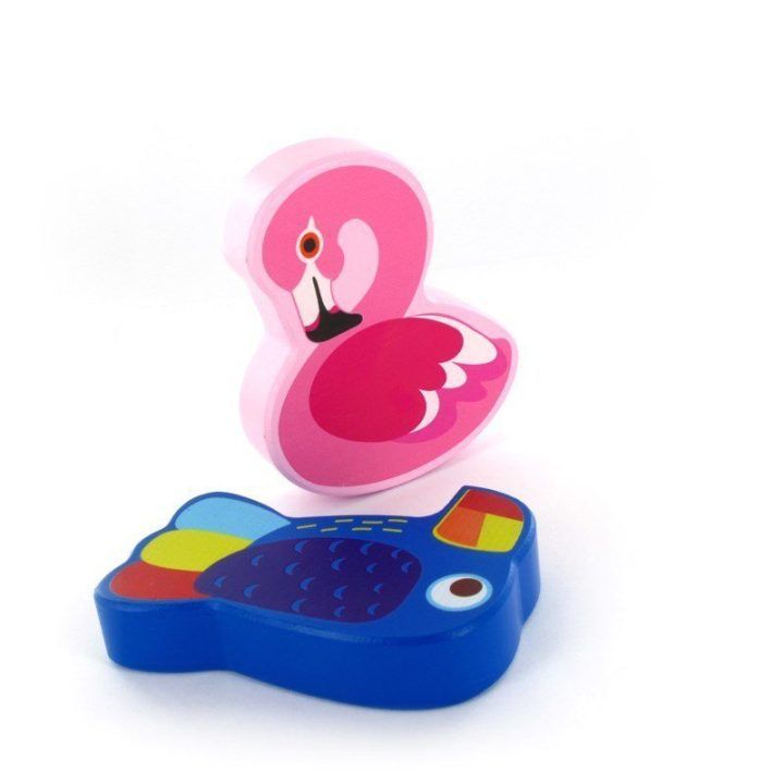 Medinė barškutė Flamingo arba Tukanas