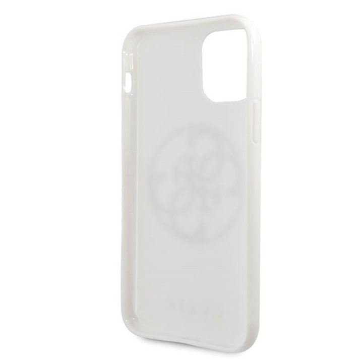 Guess Circle Glitter 4G dėklas iPhone 11 Pro Max, baltas