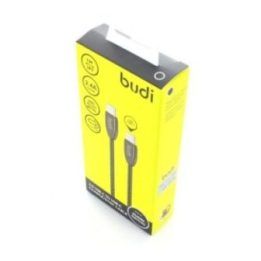 USB-C–USB-C laidas Budi, 1 m, 2.4A, juodas