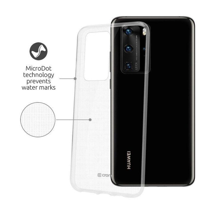 Permatomas TPU dėklas Huawei P40 Crong Crystal Slim