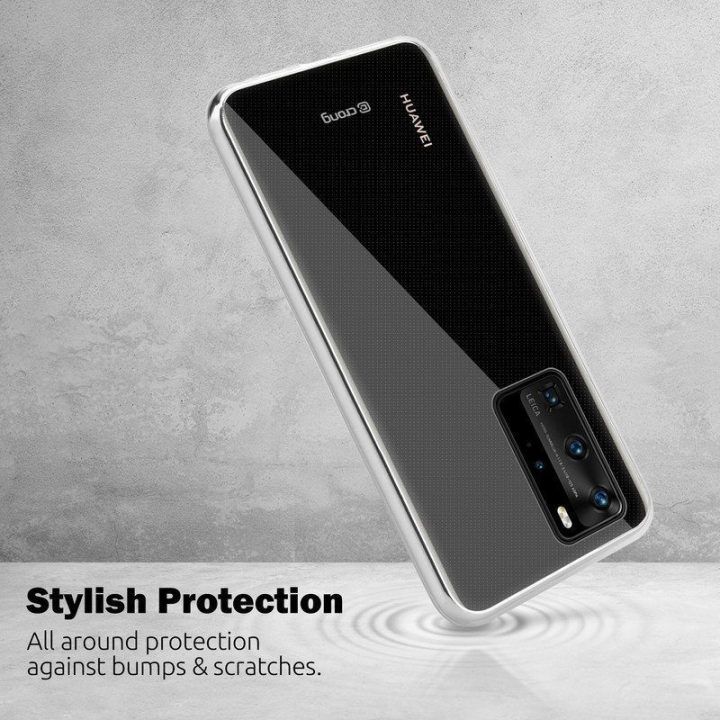 Permatomas TPU dėklas Huawei P40 Crong Crystal Slim