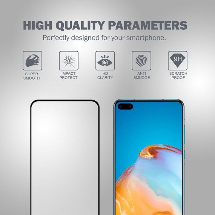 Grūdintas apsauginis stiklas Huawei P40, 3D