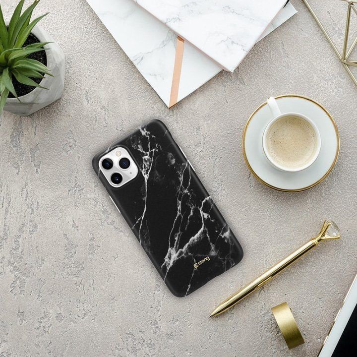 Dėklas iPhone 11 Pro Crong Marble, juodas