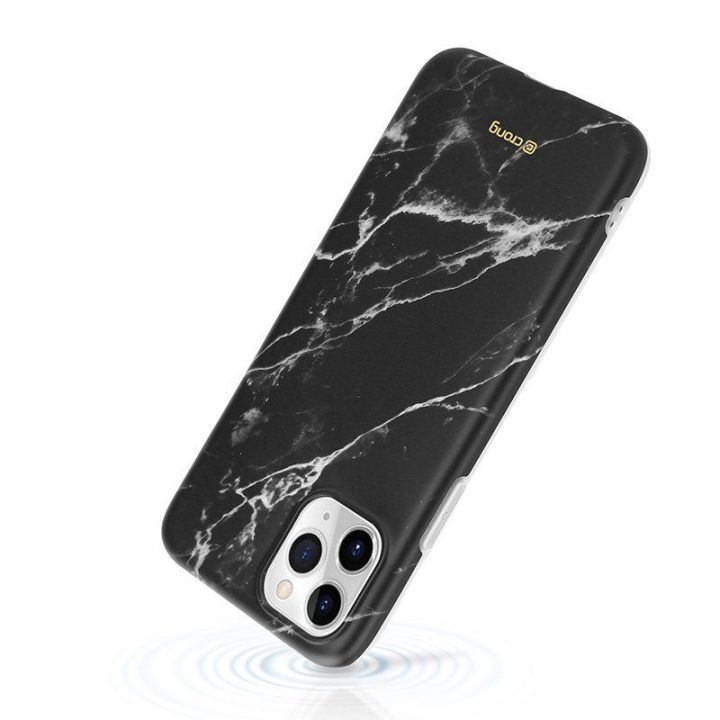 Dėklas iPhone 11 Pro Crong Marble, juodas