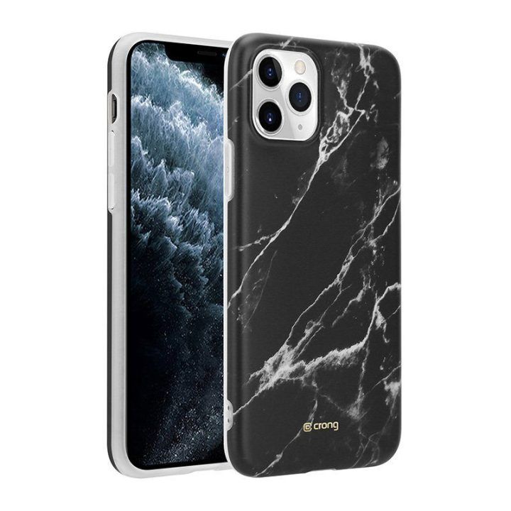 Dėklas iPhone 11 Pro Crong Marble, juodas