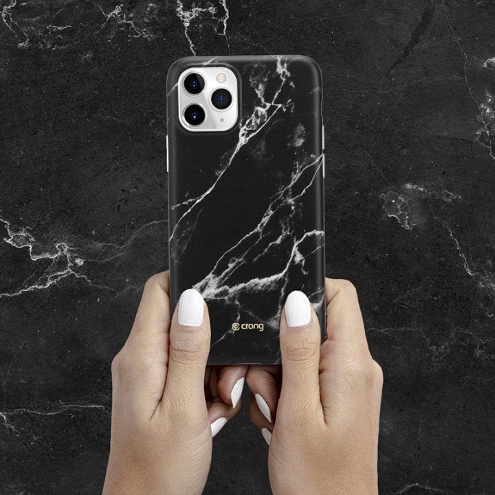 Dėklas iPhone 11 Pro Crong Marble, juodas