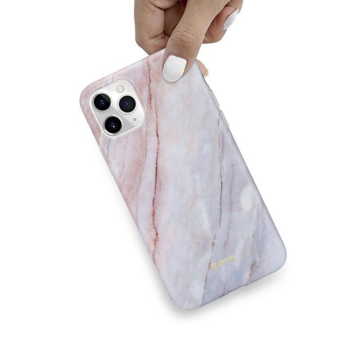 Dėklas iPhone 11 Pro Crong Marble rožinis