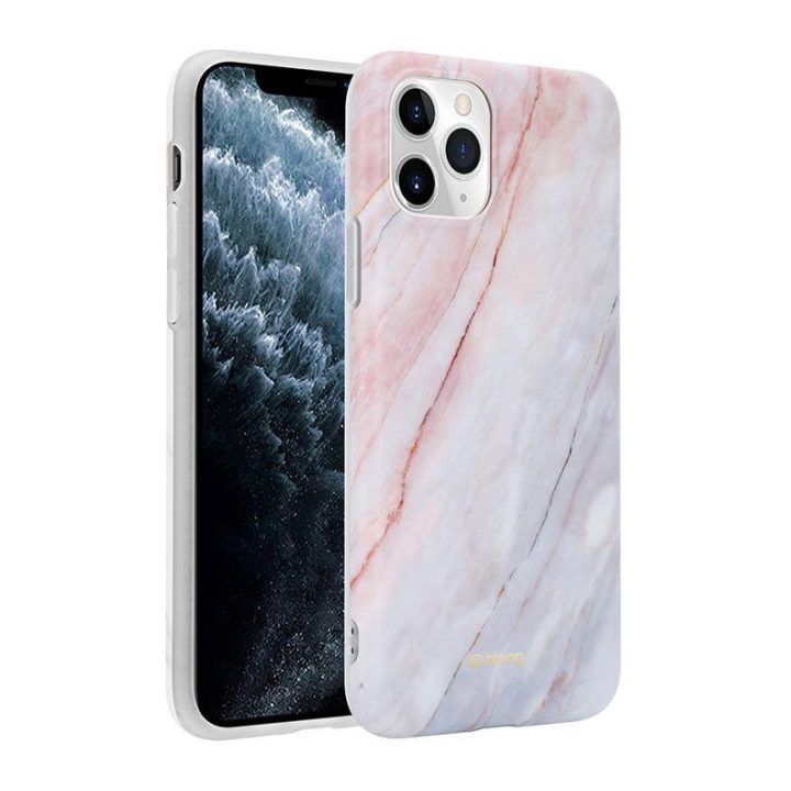 Dėklas iPhone 11 Pro Crong Marble rožinis