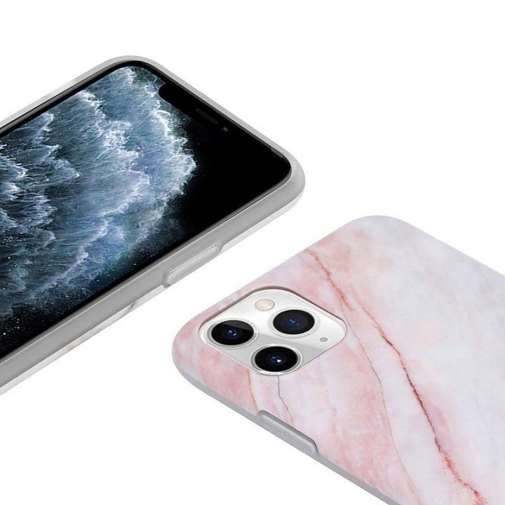 Dėklas iPhone 11 Pro Crong Marble rožinis