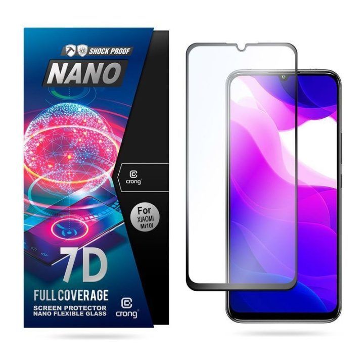 Apsauginis stiklas CRONG 7D Nano Flexible Glass Xiaomi Mi 10 Lite