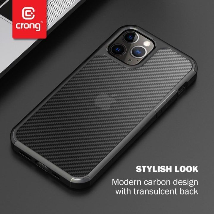 Crong Hybrid Carbon dėklas iPhone SE (2020) ir iPhone 8/7, juodas