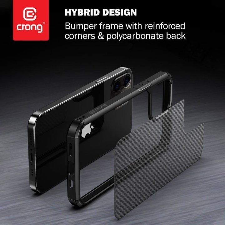 Crong Hybrid Carbon dėklas iPhone SE (2020) ir iPhone 8/7, juodas