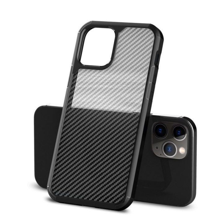 Crong Hybrid Carbon dėklas iPhone SE (2020) ir iPhone 8/7, juodas