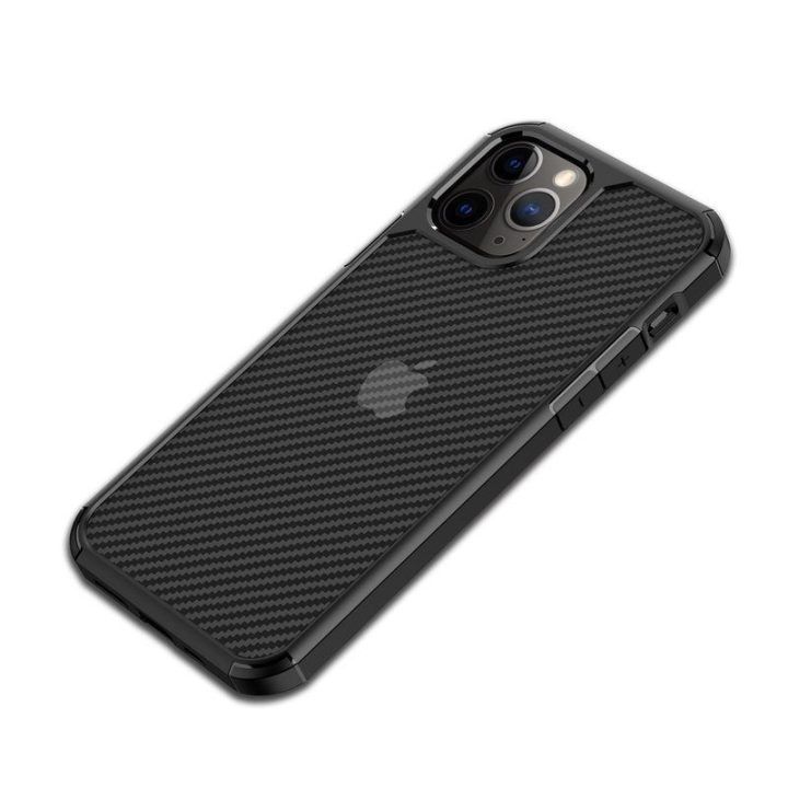 Crong Hybrid Carbon dėklas iPhone SE (2020) ir iPhone 8/7, juodas