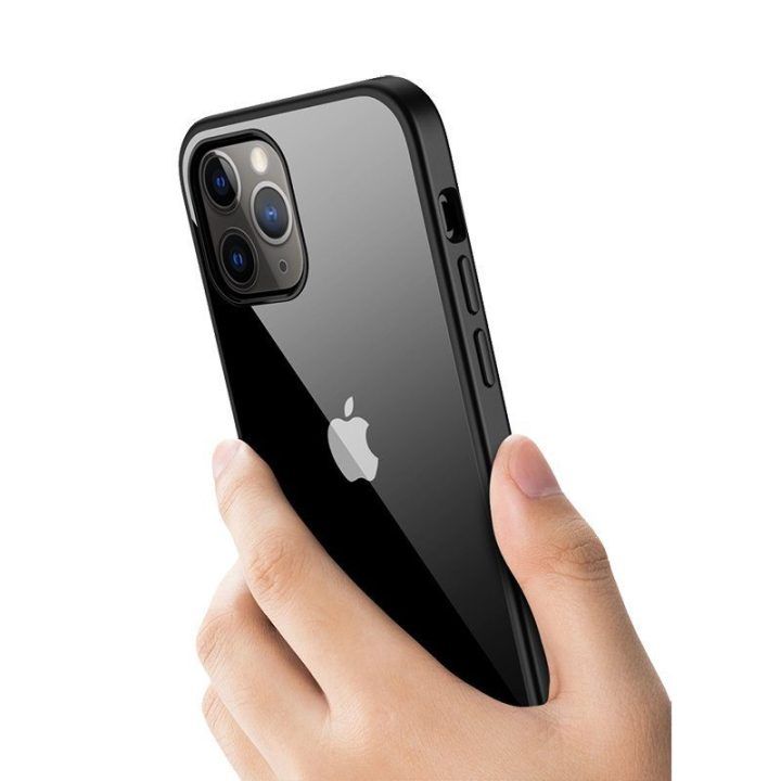 Dėklas iPhone 12 Pro Max, juodas Crong Clear Cover