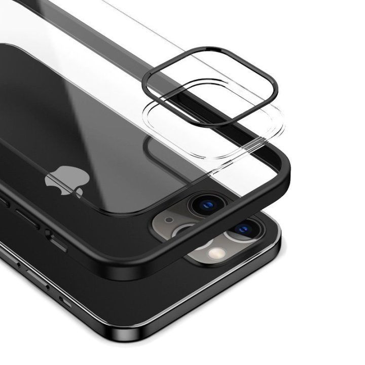 Dėklas iPhone 12 Pro Max, juodas Crong Clear Cover