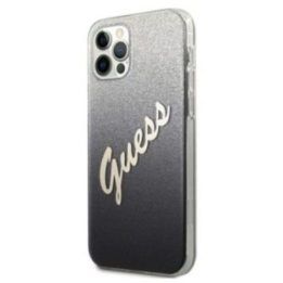 Dėklas Guess Glitter Gradient Script iPhone 12 Pro Max, juodas