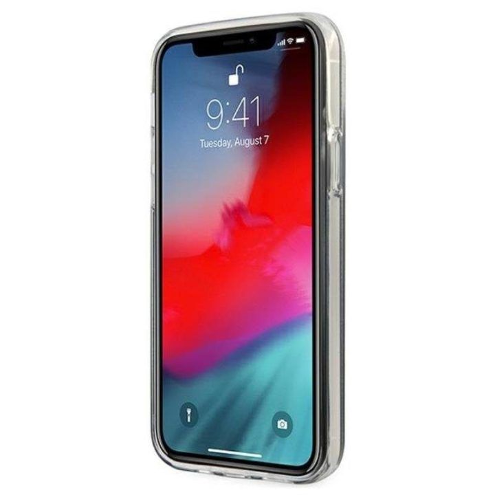 Dėklas Guess Glitter Gradient Script iPhone 12 Pro Max, juodas