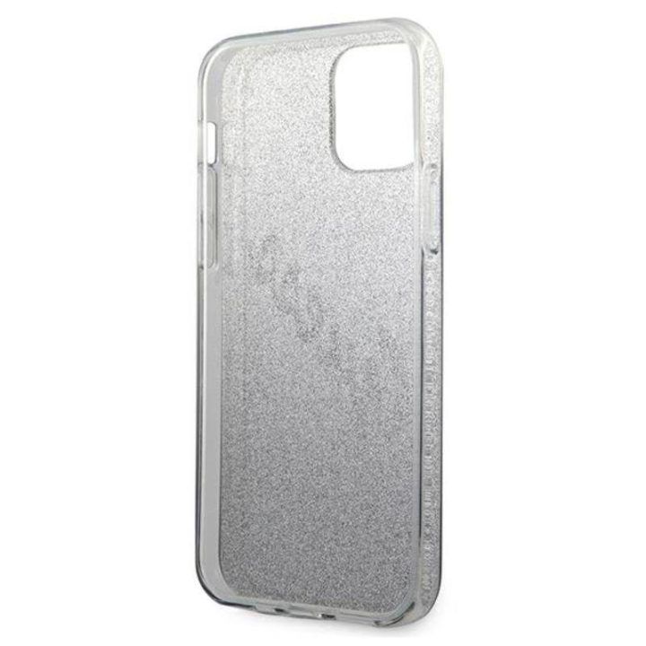 Dėklas Guess Glitter Gradient Script iPhone 12 Pro Max, juodas
