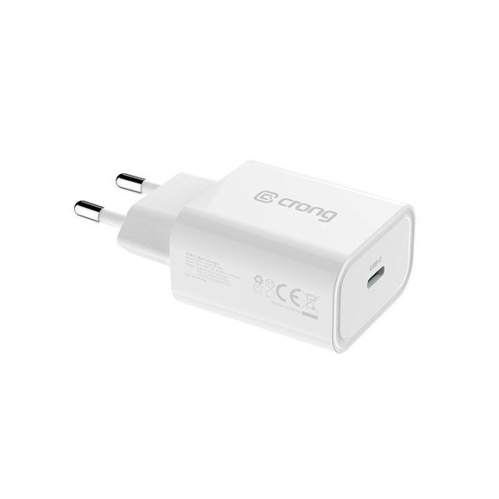 Įkroviklis Crong USB-C, 20 W, baltas