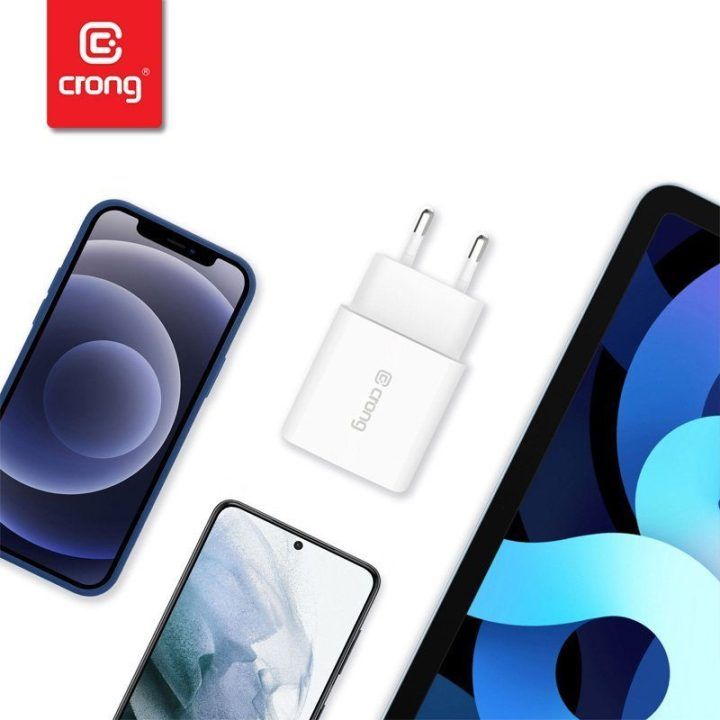 Įkroviklis Crong USB-C, 20 W, baltas