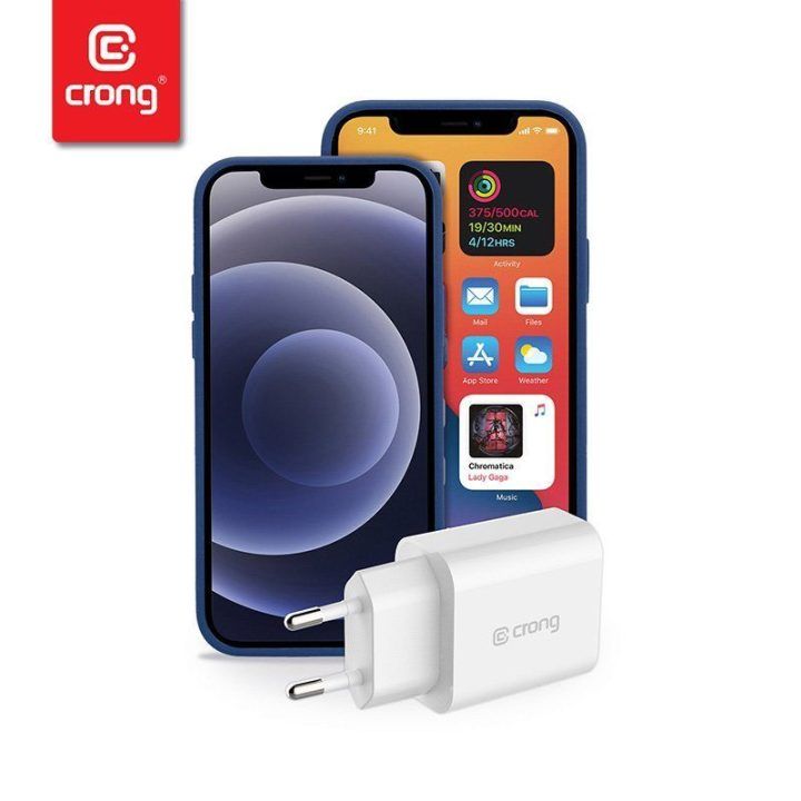 Įkroviklis Crong USB-C, 20 W, baltas