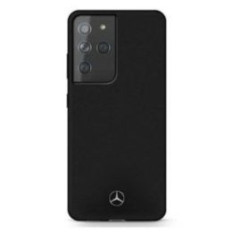Mercedes silikoninis dėklas Samsung Galaxy S21 Ultra, juodas