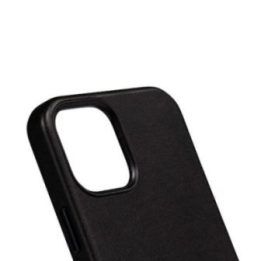 Dėklas iPhone 12 Pro Max, odos imitacijos, juodas