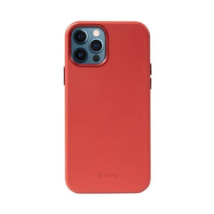 Dėklas iPhone 12 Pro Max, odos imitacija, raudonas
