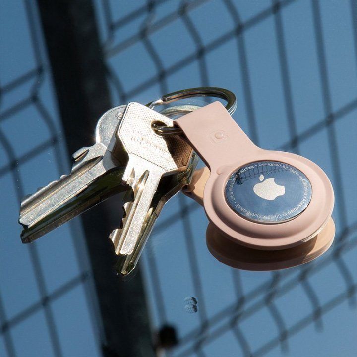 Dėklas Apple AirTag 1/2 iš skysto silikono, rožinis