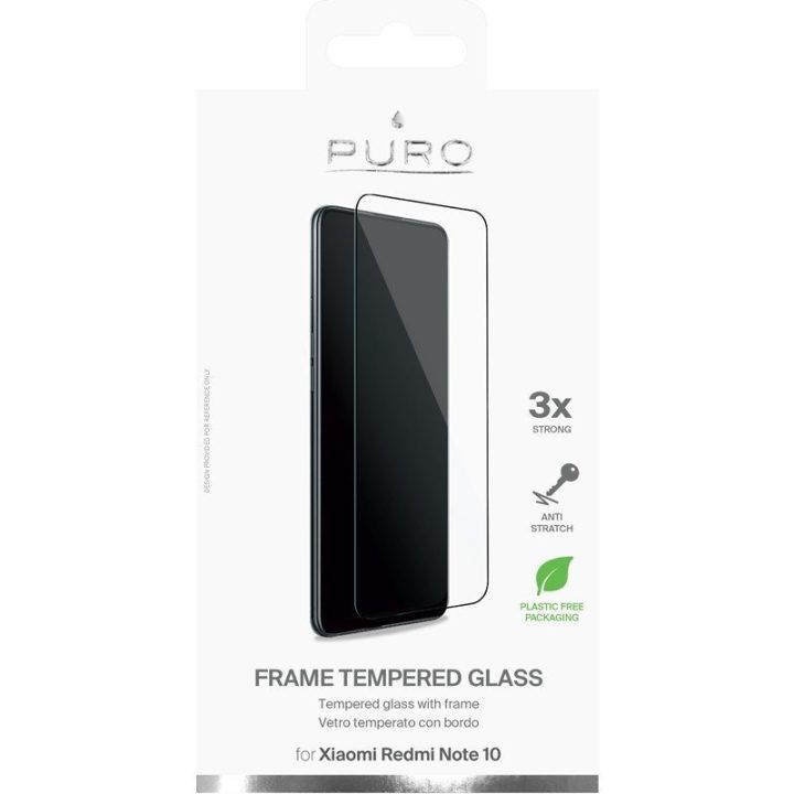 Apsauginis stiklas Xiaomi Redmi Note 10, juodas rėmelis