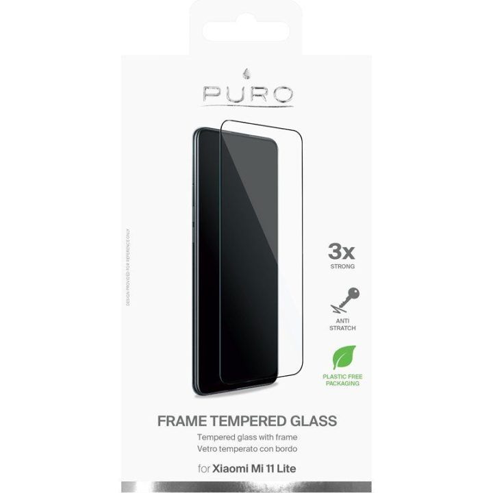 Grūdintas apsauginis stiklas Xiaomi Mi 11 Lite, juodas rėmelis