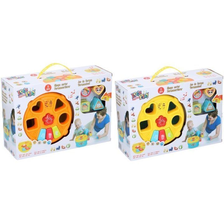 Vaikiškas lavinamasis žaislas Lets Play Shape Matching Toy, geltonai mėlynas