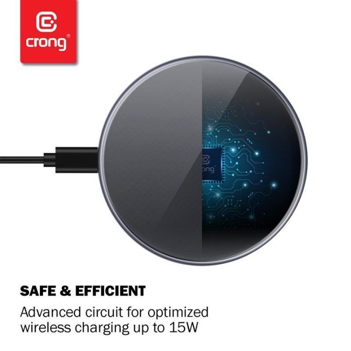 Belaidis įkroviklis Crong PowerSpot 15W, juodas