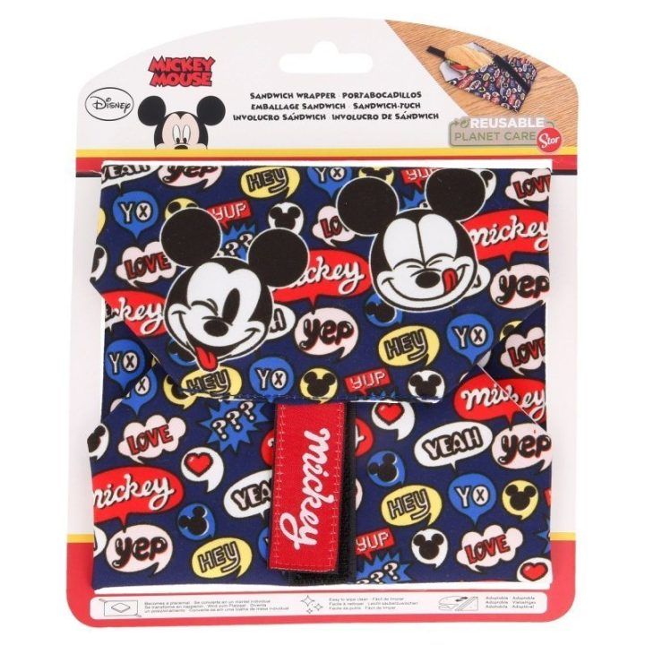 Pakartotinai naudojamas sumuštinių vyniotinis Mickey Mouse
