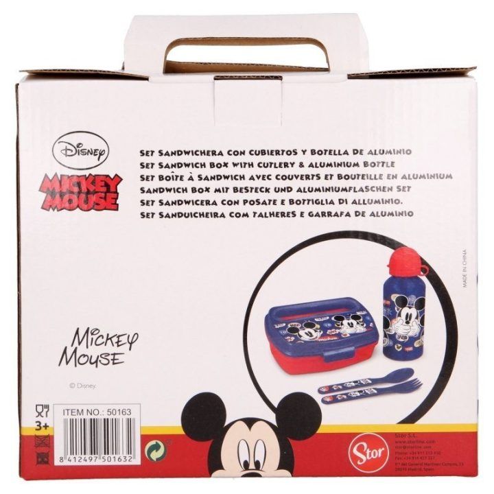 Mickey Mouse pietų dėžutės rinkinys su 400 ml gertuve ir įrankiais