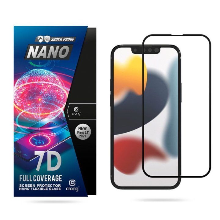 Apsauginis stiklas iPhone 13 mini, 7D Nano Flex