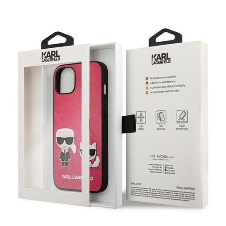 Karl Lagerfeld dėklas iPhone 13 Mini, fuksijos spalvos