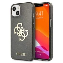 Dėklas iPhone 13 mini Guess Glitter 4G Big Logo, juodas