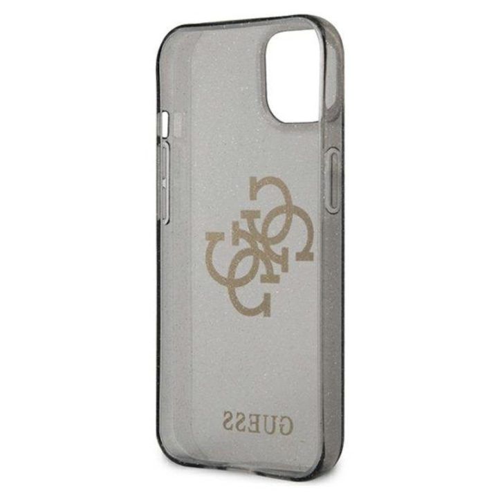 Dėklas iPhone 13 mini Guess Glitter 4G Big Logo, juodas
